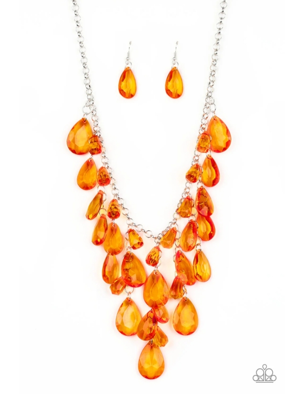 2/$35 Paparazzi Irresistable Iridescence Orange Necklace & Earring Set. NWT.